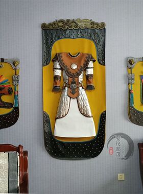 蒙古皮画彩色挂画装饰画内蒙古民族工艺品画蒙古包饭店客厅装饰画
