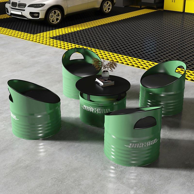 油桶沙发工业风创意卡座烧烤店奶茶店酒吧洽谈接待桌椅休息区茶几