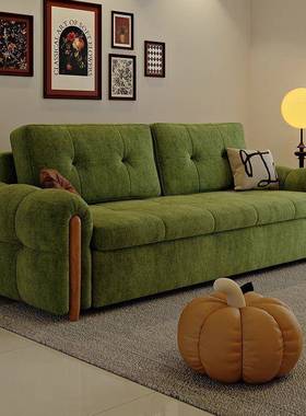 款新雪尼尔XMH沙发床奶油体小户客厅多功能新款可一折叠储物两型