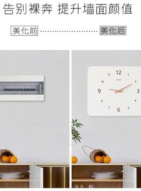 代约电表现表箱装饰画带钟挂钟遮挡简XYN挂画配电箱时钟免打孔