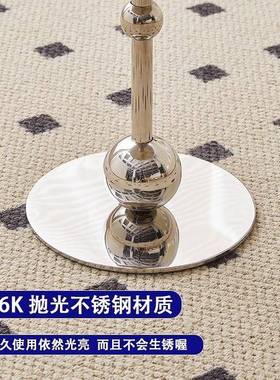 发边几现沙19828约代简奶油风网红不锈钢玻璃小圆桌客厅卧头室床