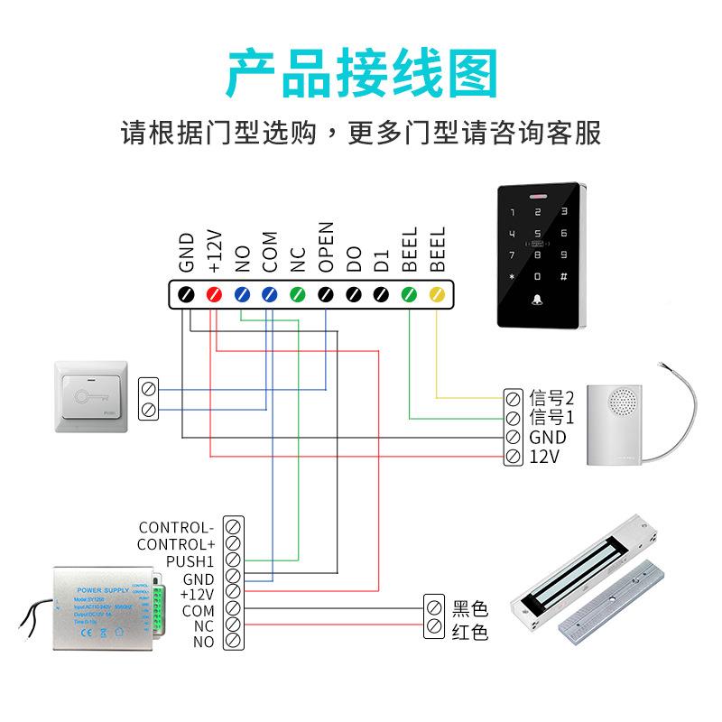 办公室禁系套统墅S10磁力酒门店玻璃门木门密码刷卡门禁一别体机