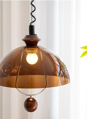 中古可伸缩餐厅吧灯台日式实木诧寂风古RND岛餐桌台饭厅灯玻璃复