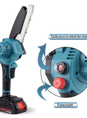 8寸有刷充式电电链锯修枝无电线52661伐木锯果锯园修剪锂锯手持电