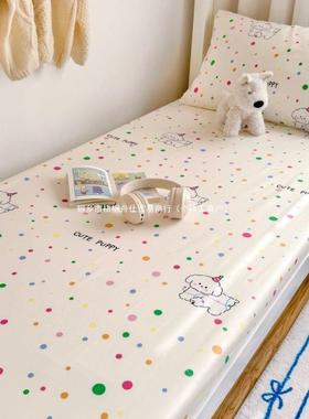 PVV宿舍纯棉床笠x90190学生单人室床单床寝罩薄床垫子套褥套