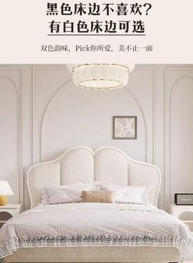 法式型复古床20871小户1.5米奶风蝴蝶公主床1.8米双人布艺油卧主