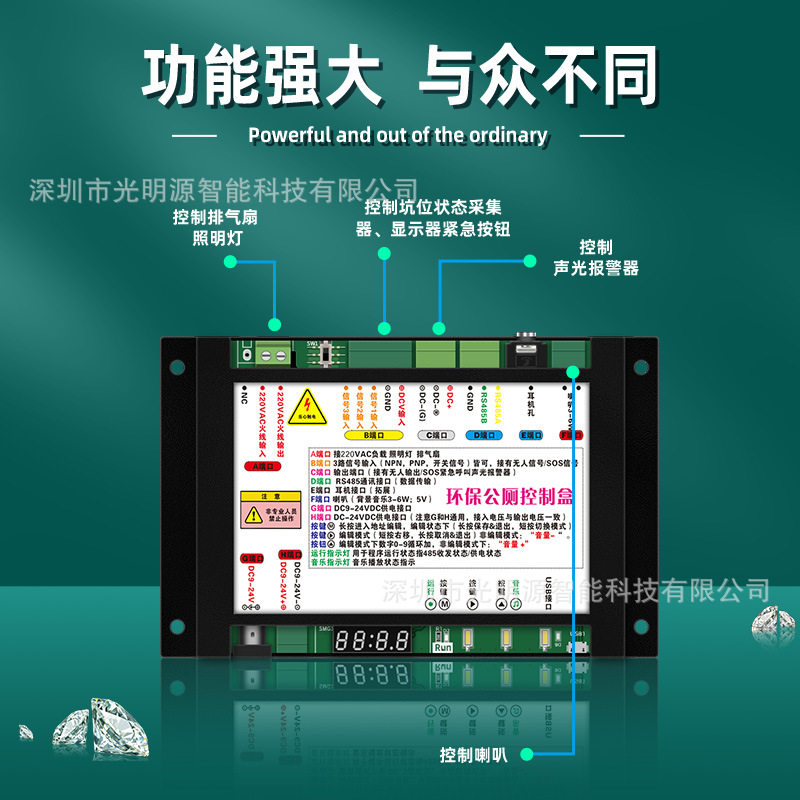 环保厕所有无人智能电器控制盒 人机互动触摸屏操作 智慧公厕