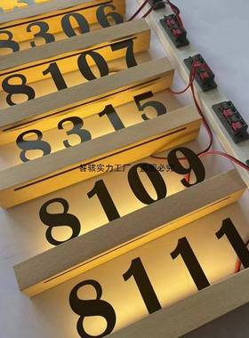 门号码门牌PGF门房牌号号酒店住宅家用发光房间牌新款包新邮款