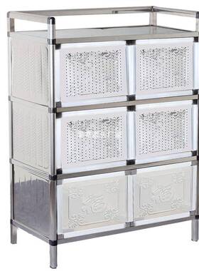 不锈钢碗柜DXD收纳柜家橱柜灶储物厨房柜子灶台柜台用铝合金橱柜