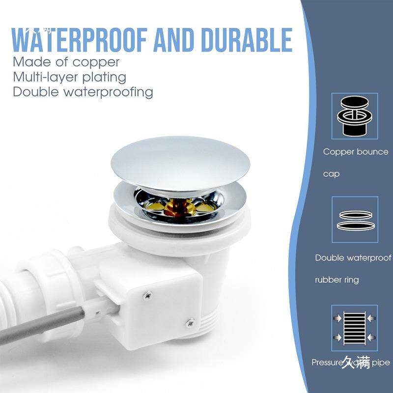 浴缸排水管下水器连体浴去水管缸软管移动浴带溢澡KW-133B水缸盆