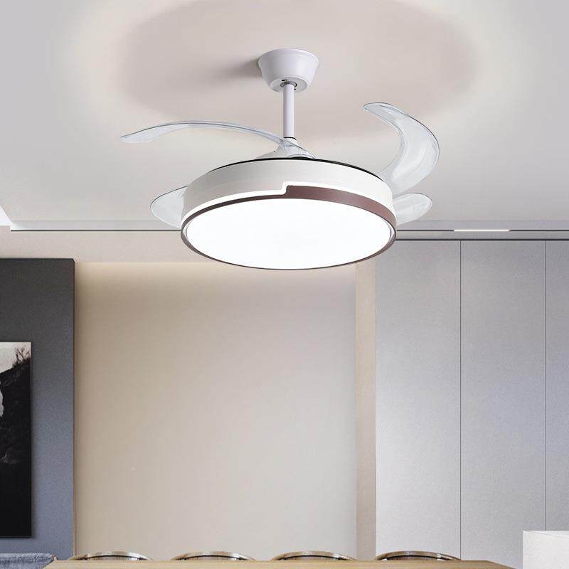 D隐风形扇灯客厅餐厅卧室体LE一风扇家DLH用简约现代吊扇灯