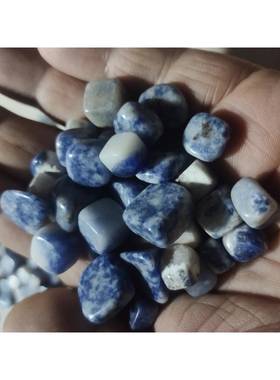 天然石海UBM蓝宝石碎不规则几何原石原矿鱼缸花盆景装碎饰造石