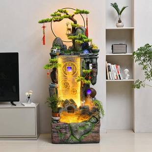 招财假山流水439喷泉循环办公室内景中式观饰客厅鱼缸生装财落地