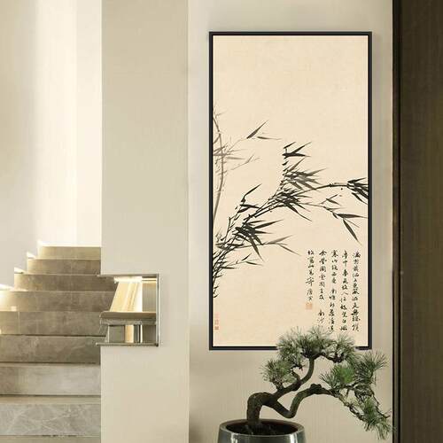 入户玄中式装饰画805客厅画素雅中式花草字画新走廊关关玄挂画