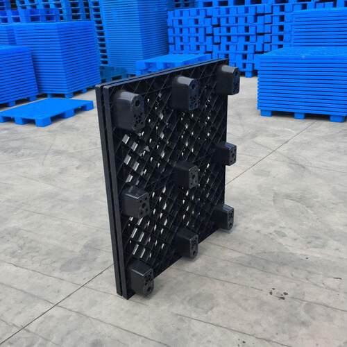 1080小型黑色网格九方脚货托盘1080九脚塑料托叉车板架盘长形