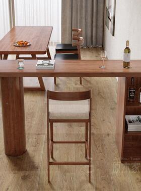 客吧台桌用白蜡木子长条桌高脚53572隔断阳台墙边靠桌格子柜商厅