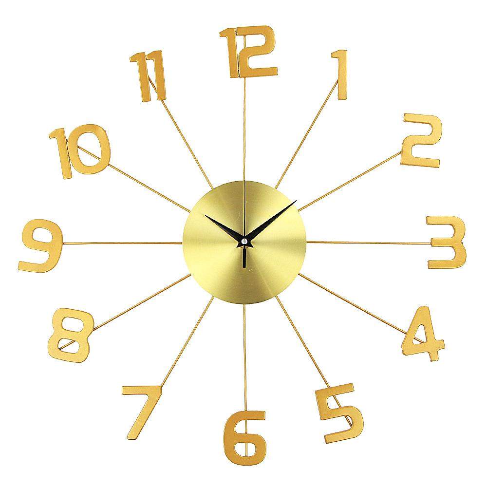 欧式西班牙简约挂钟金色铁艺个性轻奢钟表创意客厅装饰时钟大挂表