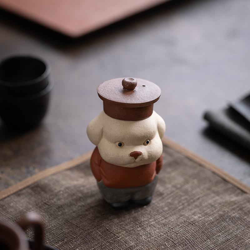 赵永辉紫砂小狗精茶可宠摆件VYD品精工呆萌小狗养手工茶玩家居装