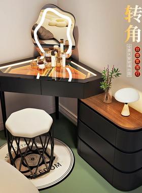 简约现代小型转角三角实木化角妆台卧妆室梳台ERW转边户柜多功能