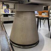 7K晶伸缩餐桌大理石彩圆形可变椭户圆形实木家MZP用石超晶石两用