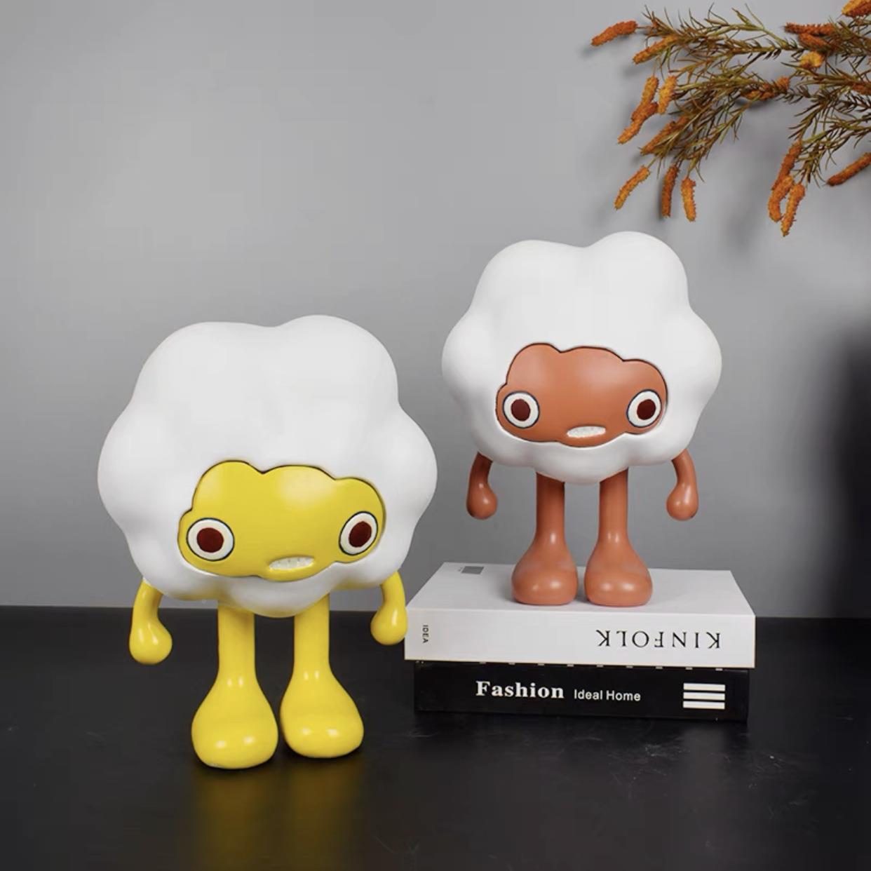JSX创意约样板房童房卡通朵人物简雕塑摆件电视儿柜玄关桌云客厅