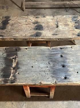 台船木吧台板OUG茶几板面板隔板复古地原木旧船木板风化板材料麦