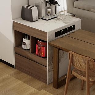 定制岩板窄餐岛台个头小岛台柜单单桌多功能伸缩中导独倒吧UGA台