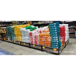 283天货架超市地堆粮油头展示架津料促饮销台洗化陈列堆架钢木货