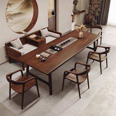 新南桃NTC美胡木罗汉床茶桌椅组合家用客厅茶中式几办公室实木泡