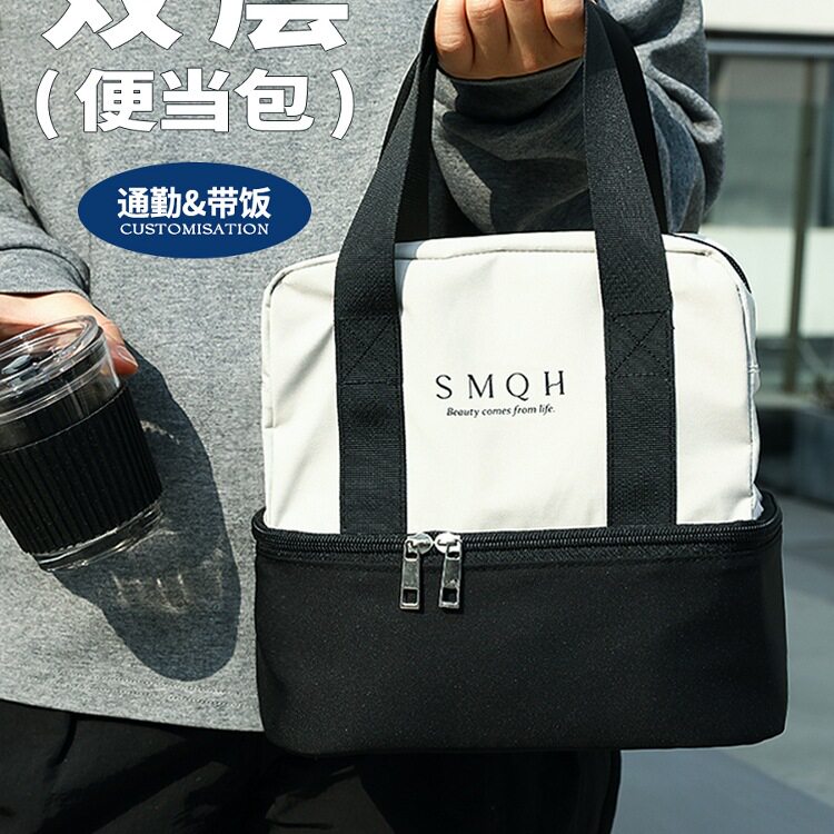 新款双层保温袋饭盒手提袋大容量加厚铝箔便当包上班族带饭便携