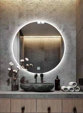 圆壁形智能VFO室镜子酒店工程除雾镜触摸屏浴挂式家用卫生间镜带