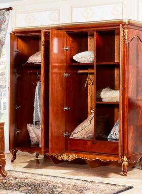 亚历山卧大英式双人床欧式.婚床15米1.8米墅桃花心木雕花ZFS室别