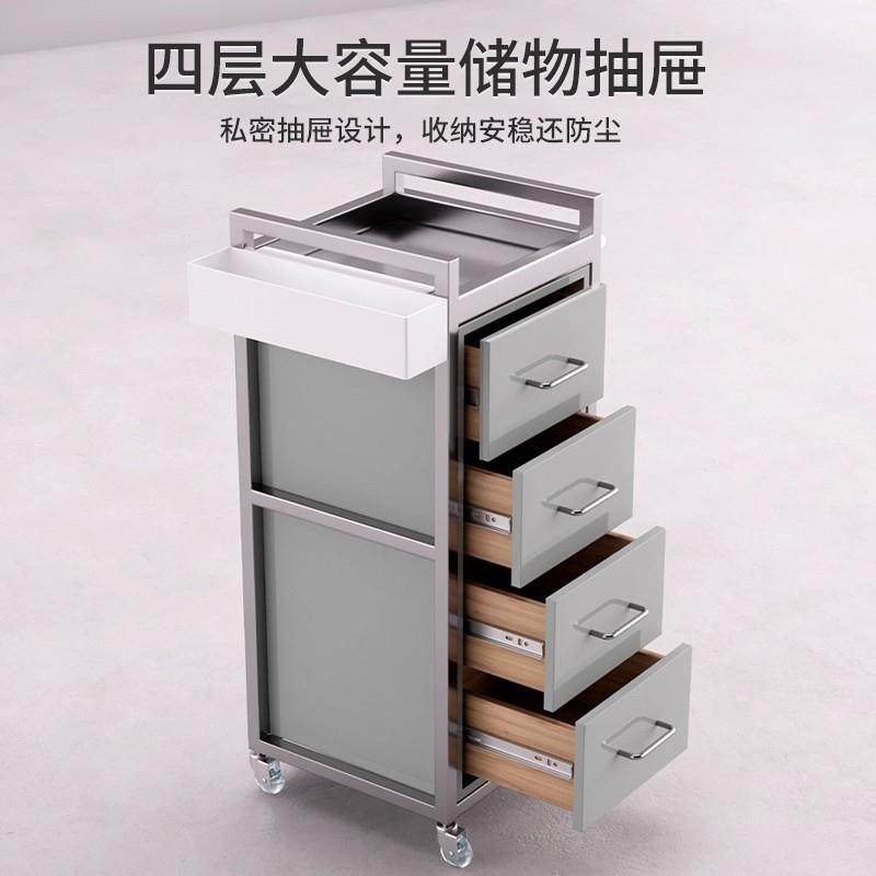 屉GCX锈钢理发店工柜不美发柜子发廊专用工具台收纳储物具柜带抽