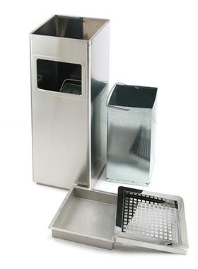 不锈商钢馆垃圾桶立式方形场酒店宾KB1022大堂网镀锌烟灰缸垃圾格