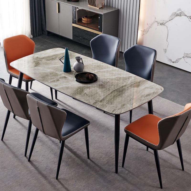 GxP岩板桌家用户约型饭桌现代简小轻奢SEZ长方形高挡亮光面餐餐桌