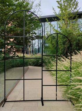 新款NGI景婚庆道具台黑色网格屏风门舞拱装饰背架子婚礼迎宾区摆