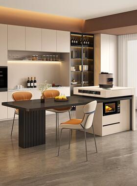 024新款轻奢沃顿岩岛台伸餐桌一体家用ILO可缩导台感小户板型中岛