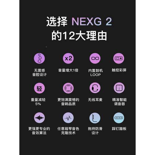 恩雅NEXG2初智NEXG2能民谣吉他3者8英寸en吉ya碳纤维加振电箱学静