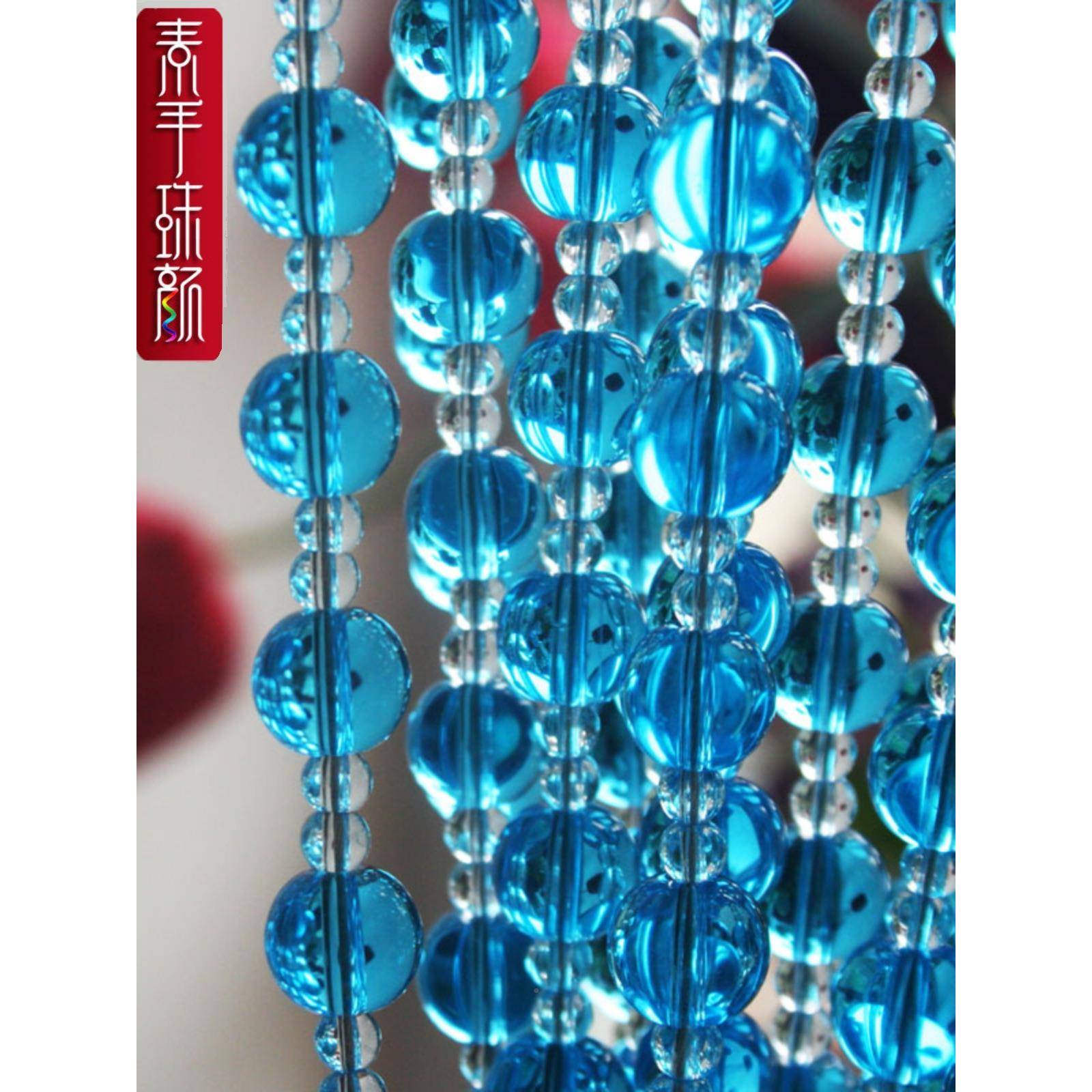 绿色满穿风水门帘珠装帘水晶挂隔断帘水帘晶帘客厅10037582帘玄关