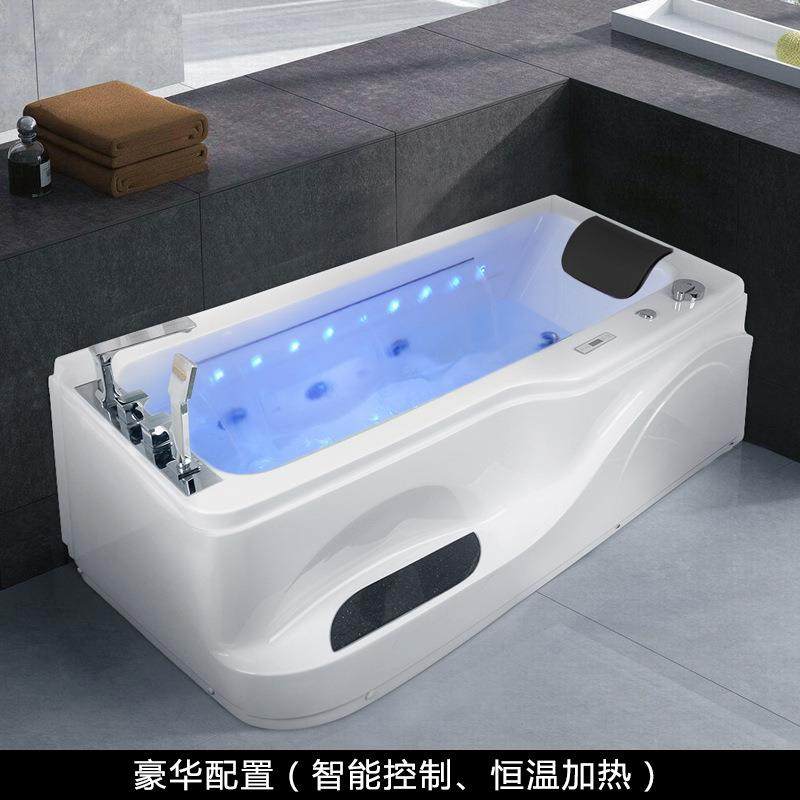 人按摩浴缸家用小网户型恒温加热亚克成力红冲587浴盆智能浪日式