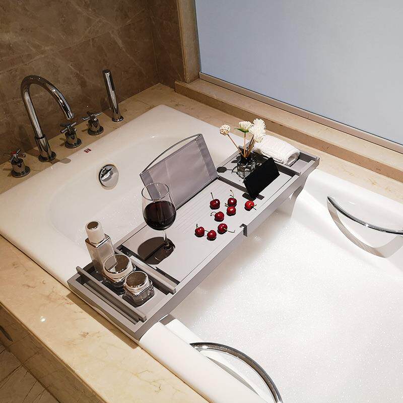 浴物缸架竹制多功能浴缸置物浴盆浴托盘架支架泡澡红酒支架115缸