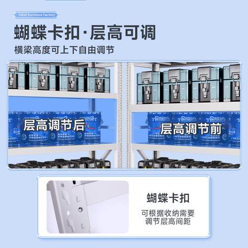 仓储库仓储货架置物架家用加厚ZHJ多层货物架超市车库重架型收纳