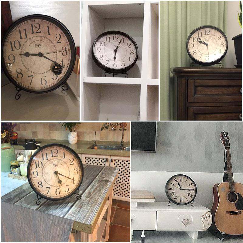 ?式客厅电视柜钟大号摆放座Fh(^lh(d钟家用摆件表桌表面台式时钟