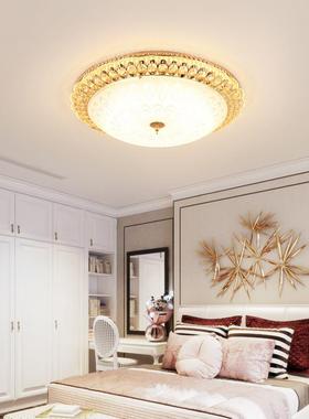 led卧室吸19901水顶灯式馨圆形欧晶客厅灯简温约餐厅阳台房间灯饰