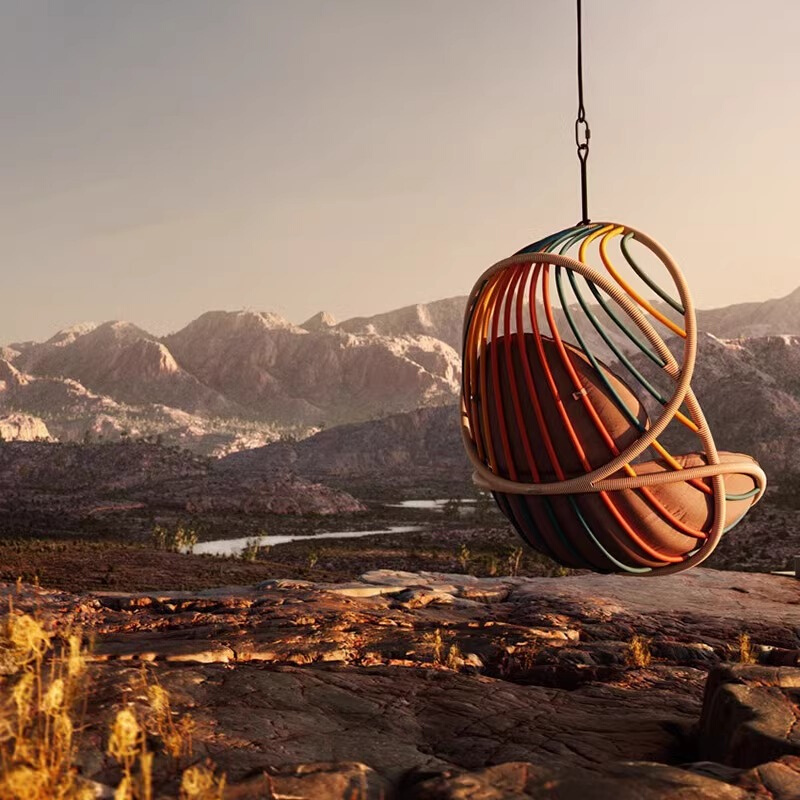 户外简约客厅吊椅吊篮藤椅秋千室内阳台懒人网红鸟巢椅子摇篮椅