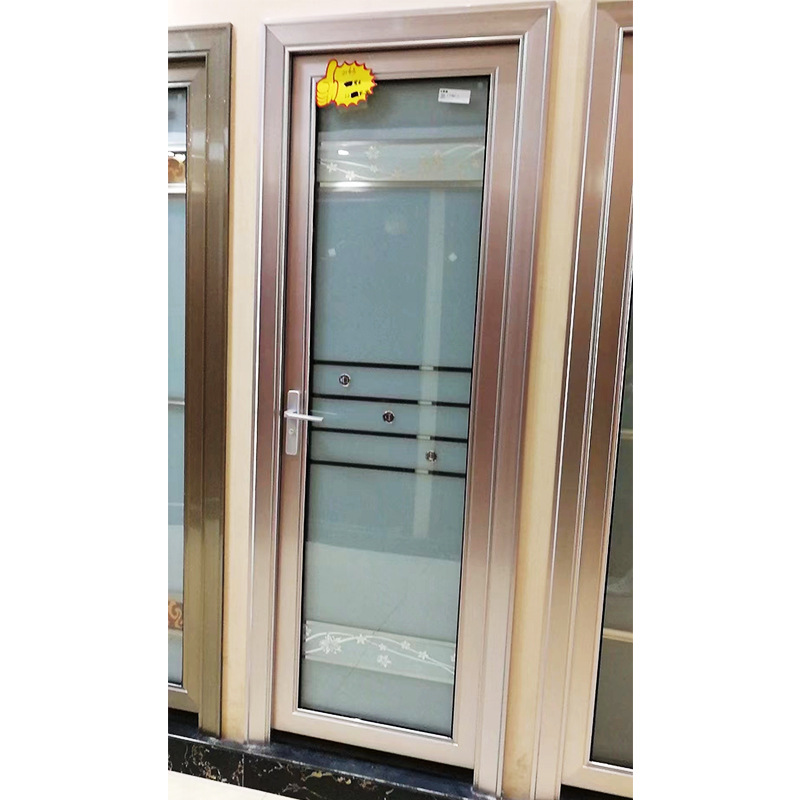 厂家供应极窄边框钛镁铝合金厕所卫生间门极窄平开门玻璃浴室门