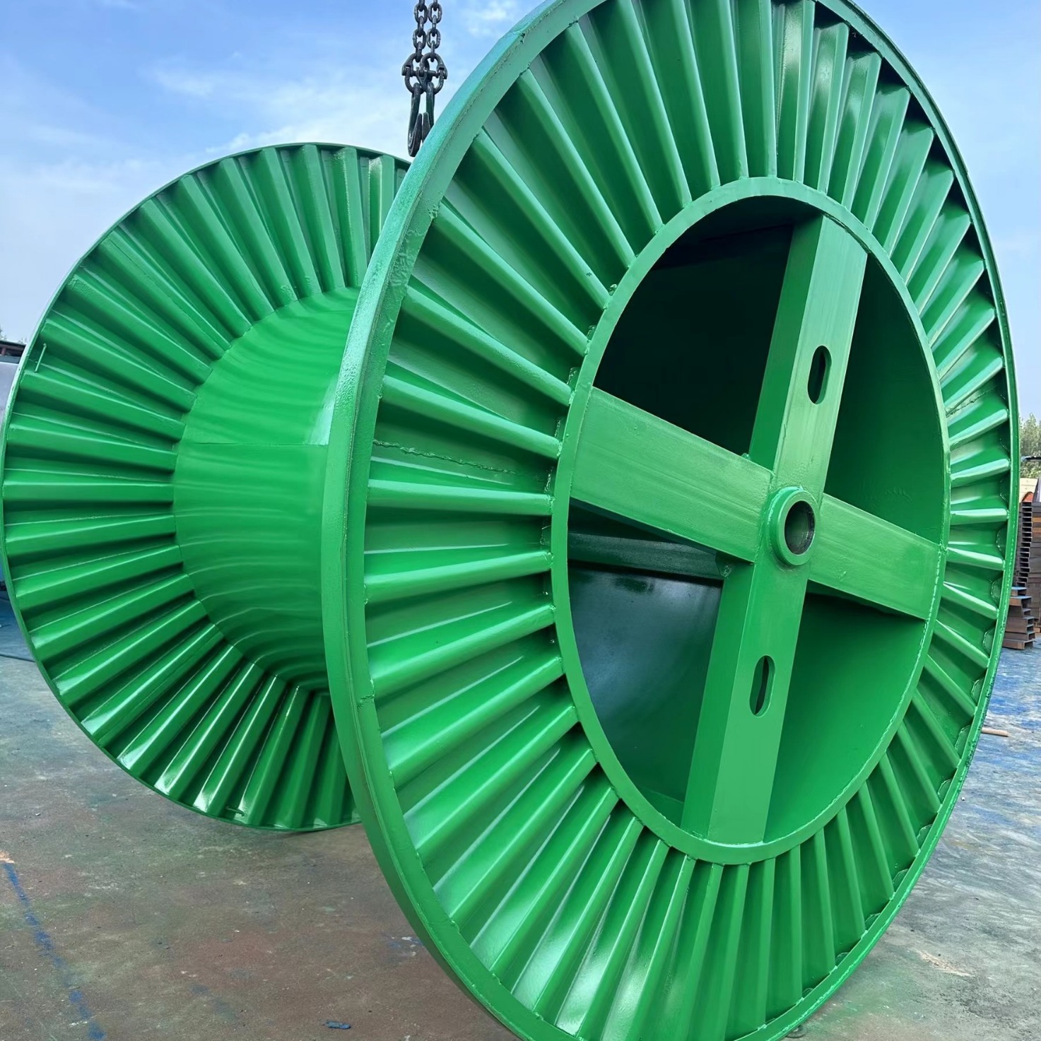 电缆铁盘轴盘高强度线盘工字型瓦楞盘线盘全铁盘