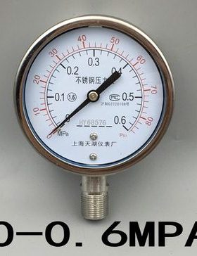 Y-100BF全不锈钢压力表Y100BF-0.6MPA 80PSi 耐腐蚀 高温表