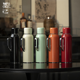 墨己焖茶壶机械温显家用保温水壶316不锈钢户外便携典雅保温壶