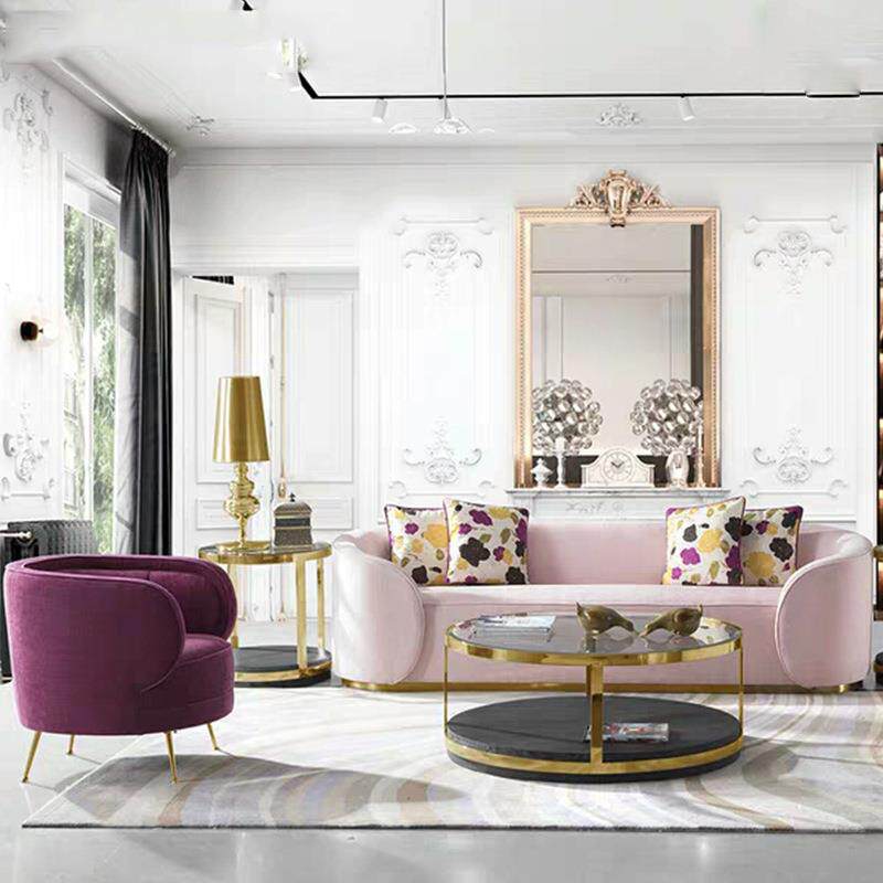 美式布艺沙发简约小户型单人双人三人组合轻奢沙发全屋家具